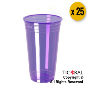 VASO NEON FLUO 300CC VIOLETA ROXO COPOBRAS x 25 unid